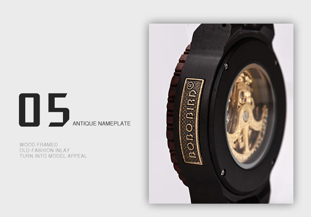 Plato Automatik Holz Herren Uhr