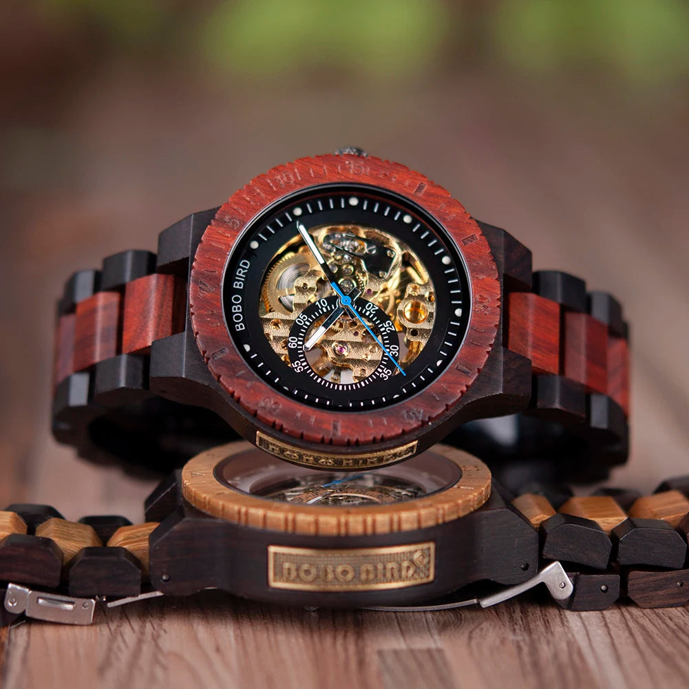 Plato Automatik Holz Herren Uhr