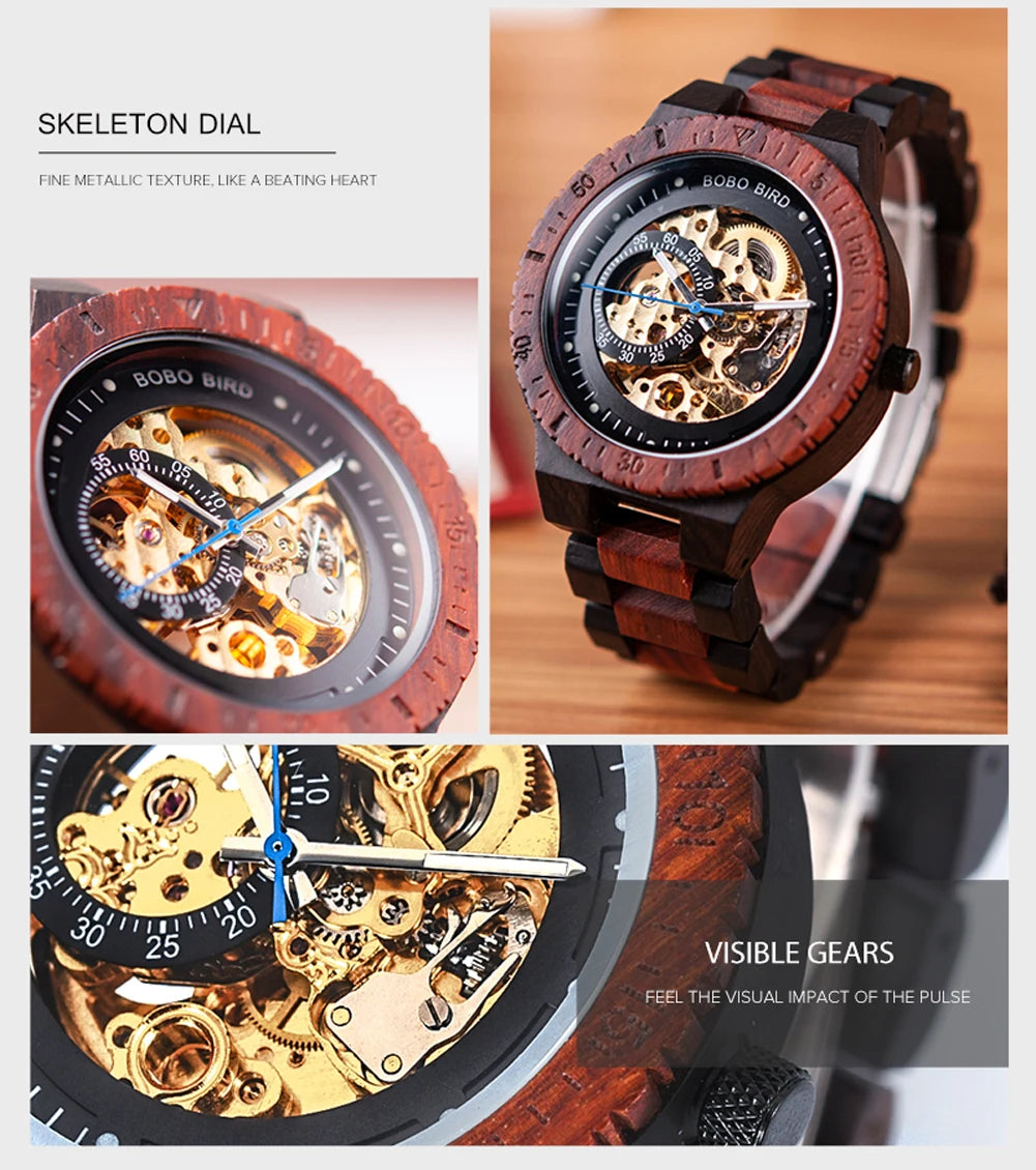 Plato Automatik Holz Herren Uhr