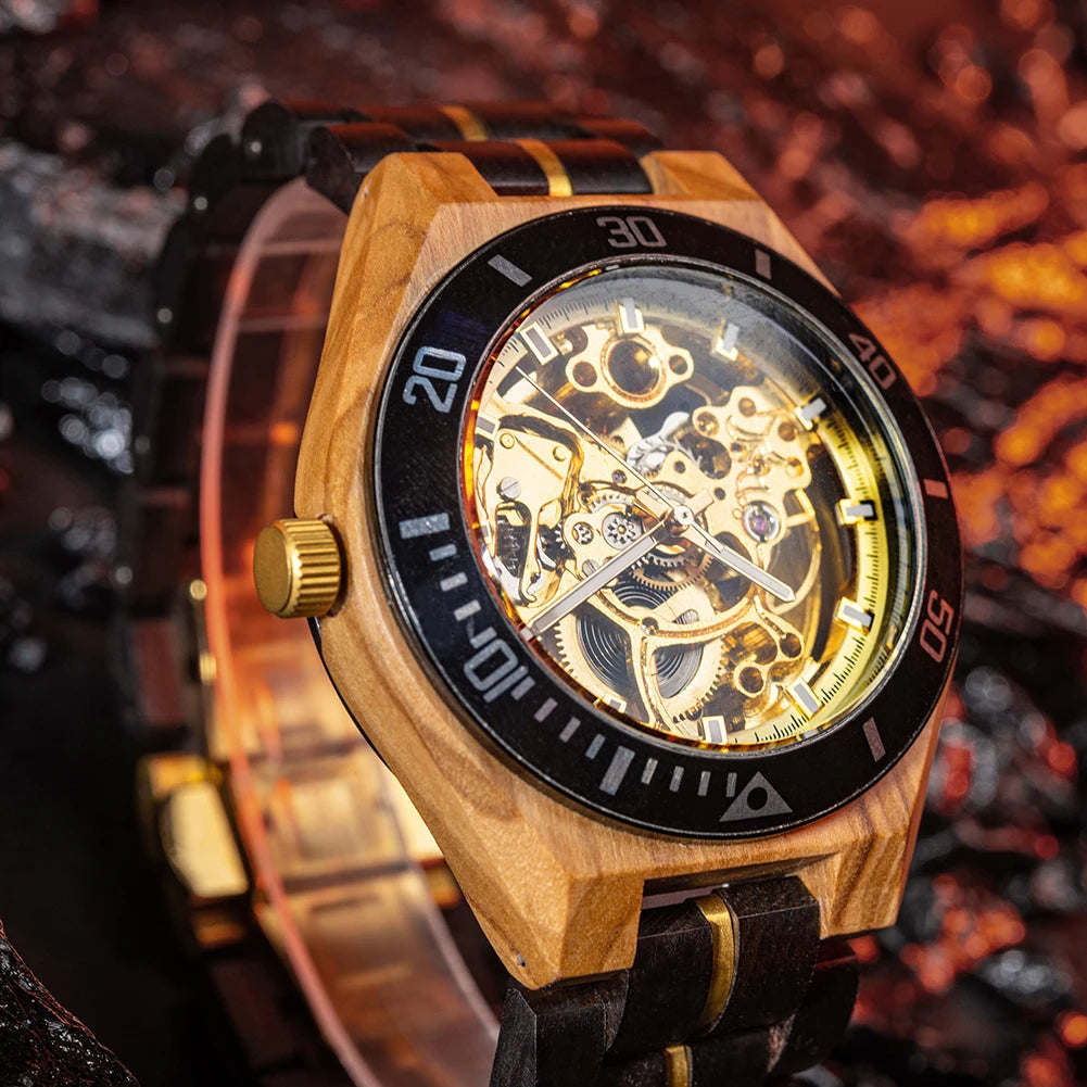 Plato Automatik Holz Herren Uhr