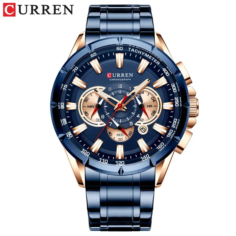 Hadrian Chrono Watch – Military Sport, Waterproof & Stainless Steel Elegance
