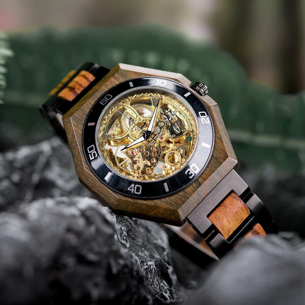 Plato Automatik Holz Herren Uhr