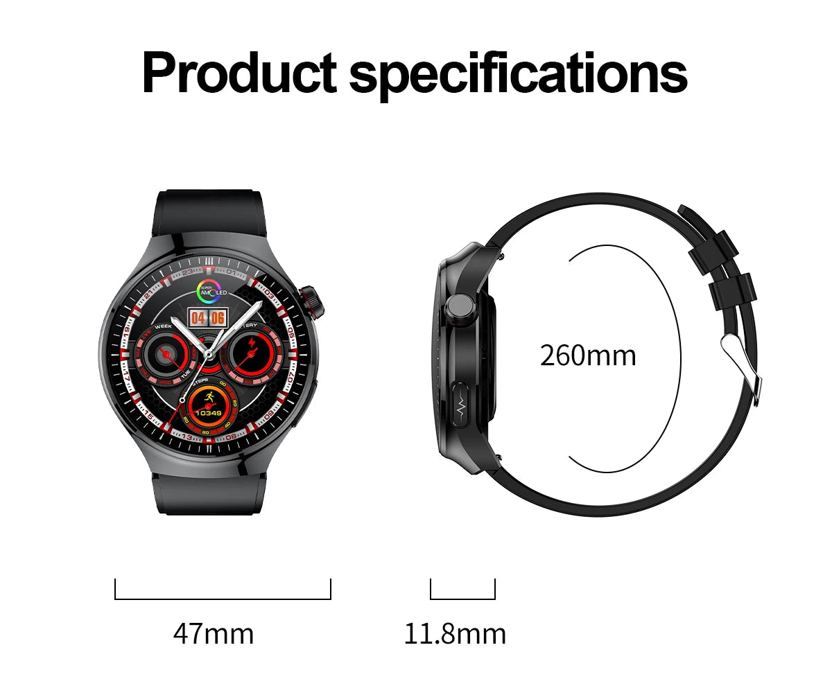 SmartWatch Genny - 2024 Gesundheits-Smartwatch | EKG, Blutzucker, Herzfrequenz, Blutdruck