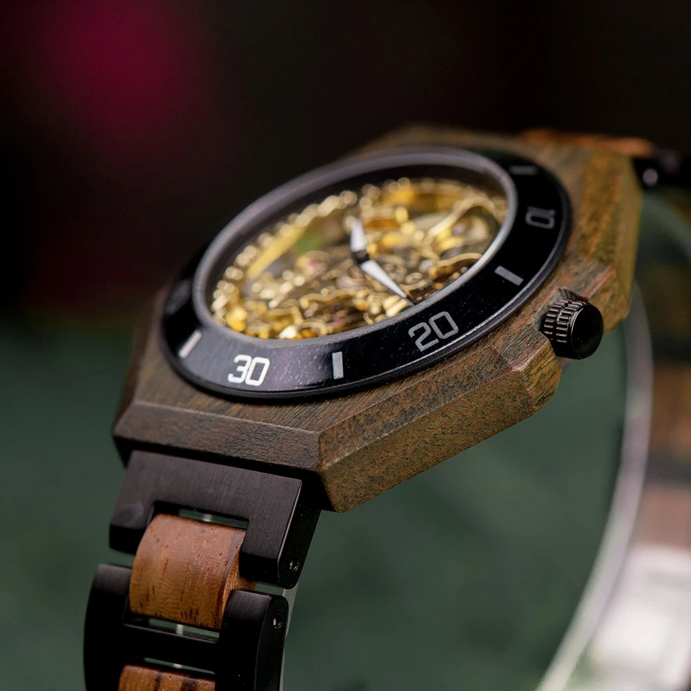 Plato Automatik Holz Herren Uhr