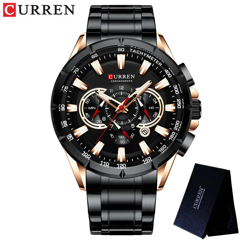 Hadrian Chrono Watch – Military Sport, Waterproof & Stainless Steel Elegance