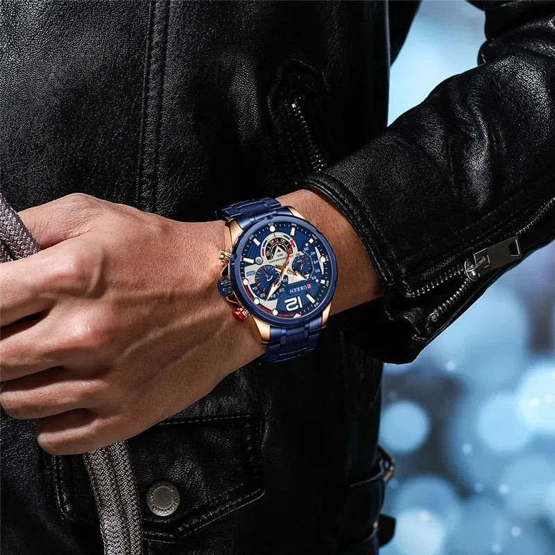 Hadrian Chrono Watch – Military Sport, Waterproof & Stainless Steel Elegance