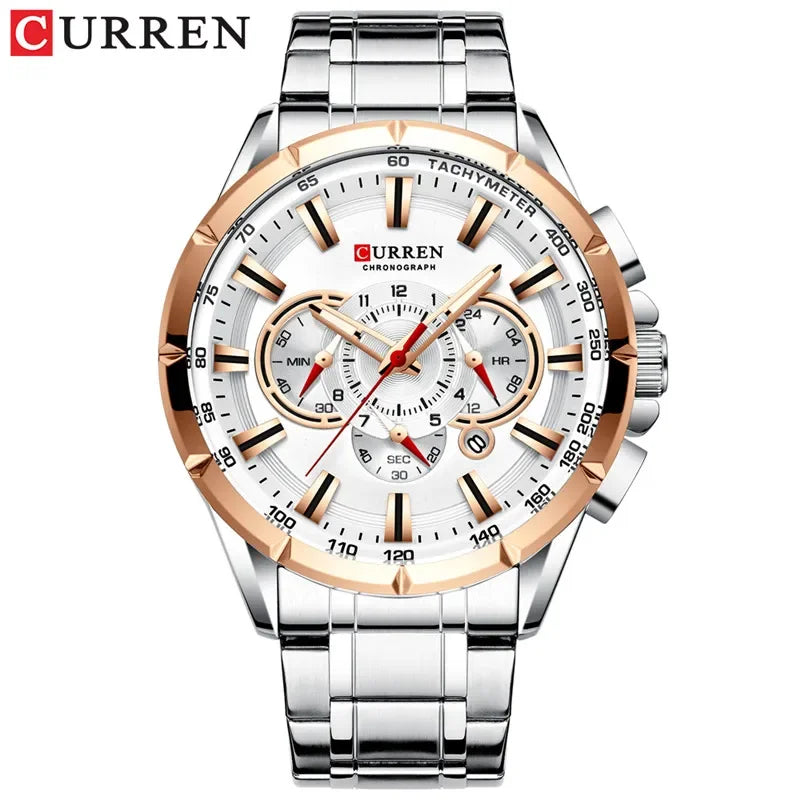 Hadrian Chrono Watch – Military Sport, Waterproof & Stainless Steel Elegance