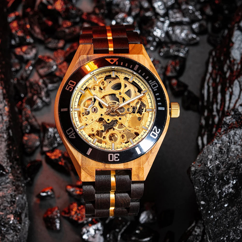 Plato Automatik Holz Herren Uhr