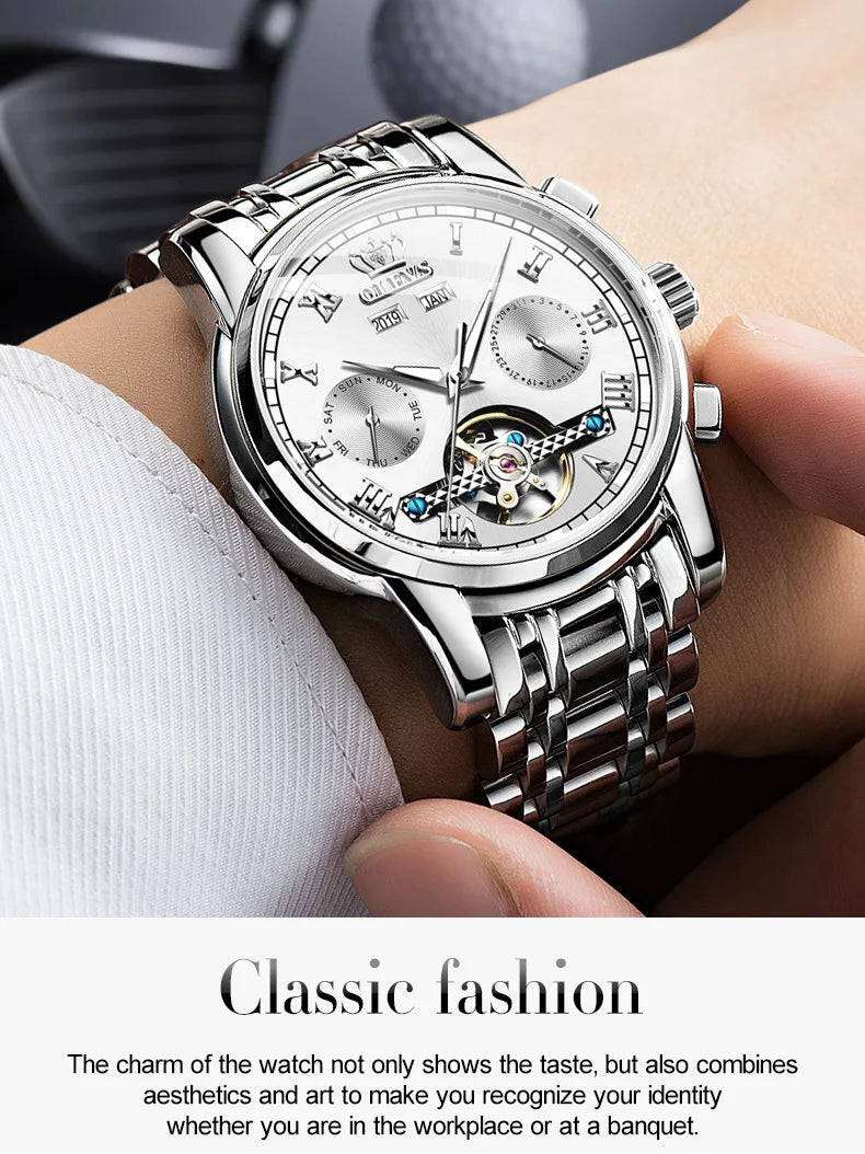 Ptolemy Skeleton Watch – Automatic Mechanical, Waterproof & Steel Elegance