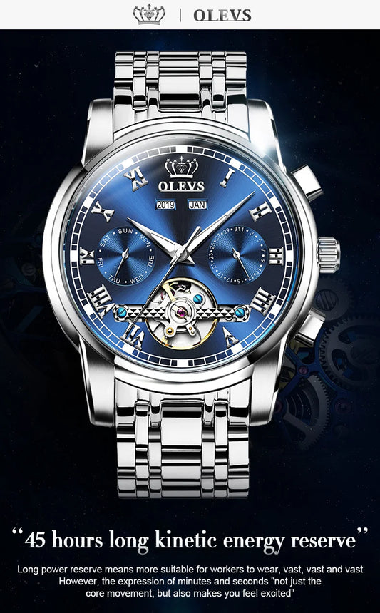 Ptolemy Skeleton Watch – Automatic Mechanical, Waterproof & Steel Elegance