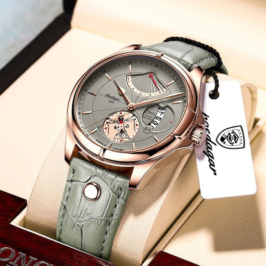 Ragnar Sport Watch – Waterproof, Luminous, Date & Leather Quartz Precision