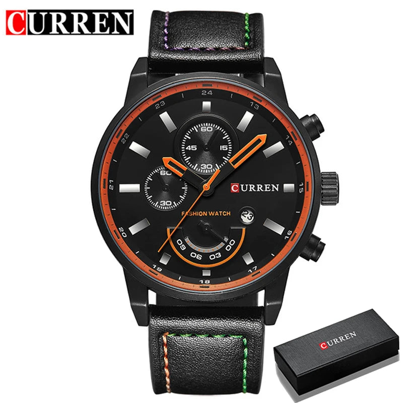 Lucius Chrono Watch – Casual Sport, Military Leather & Luxury Design
