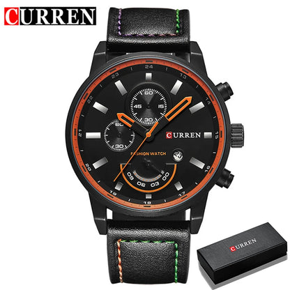 Lucius Chrono Watch – Casual Sport, Military Leather & Luxury Design