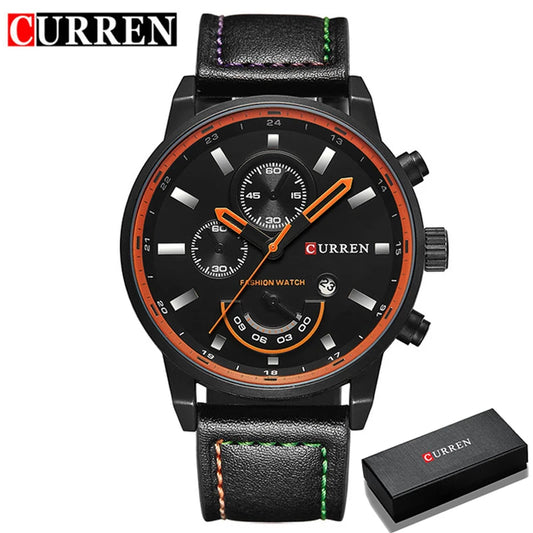 Lucius Chrono Watch – Casual Sport, Military Leather & Luxury Design