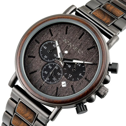Tiberius Holz Stil Herren Uhr