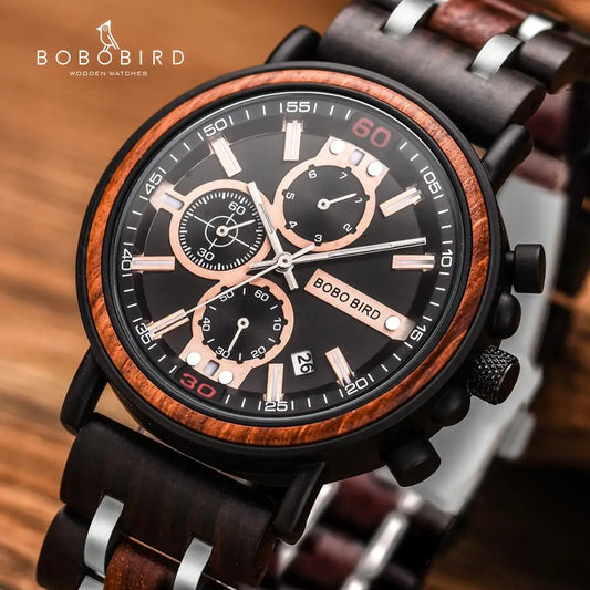 Cadmus Wooden Watch – Luxury Chronograph, Military Style & Wooden Box