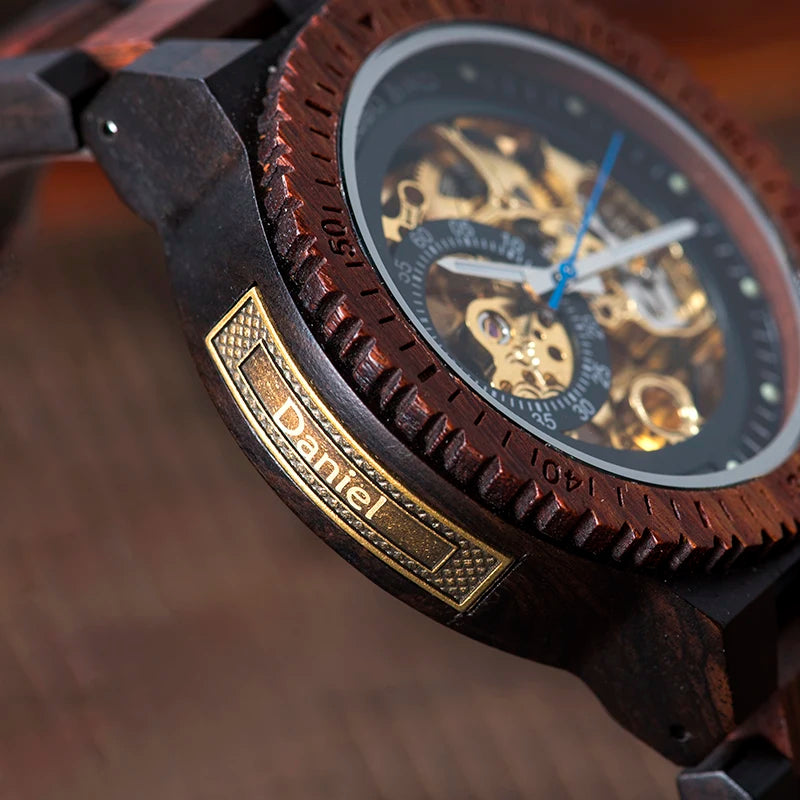 Hercules Wooden Watch – Personalized Engraving, Automatic & Anniversary Gift