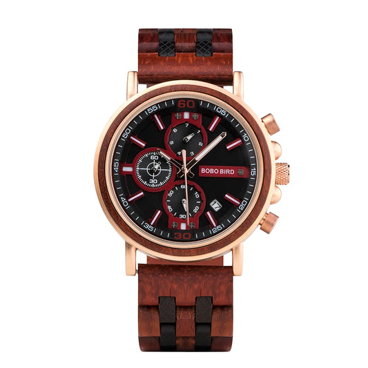 Odysseus Wooden Watch – Luxury Chronograph, Auto Date & Fashion Gift