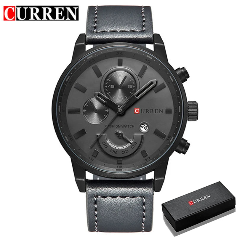 Lucius Chrono Watch – Casual Sport, Military Leather & Luxury Design