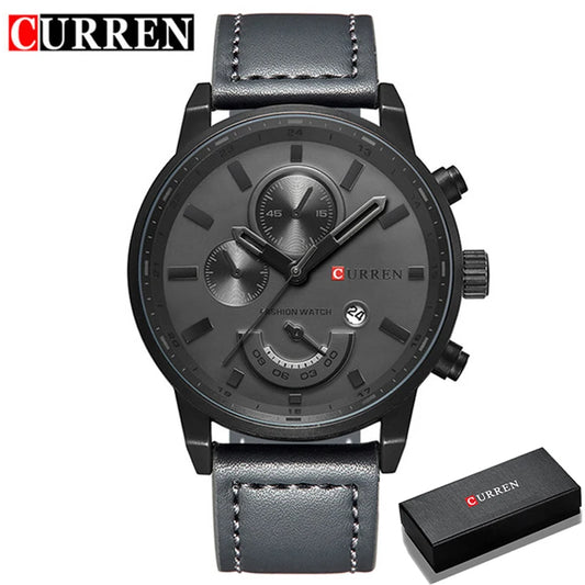 Lucius Chrono Watch – Casual Sport, Military Leather & Luxury Design