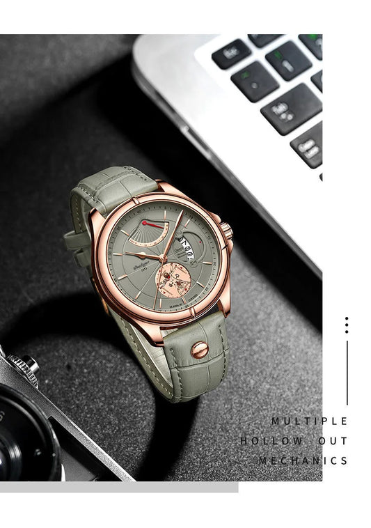 Ragnar Sport Watch – Waterproof, Luminous, Date & Leather Quartz Precision
