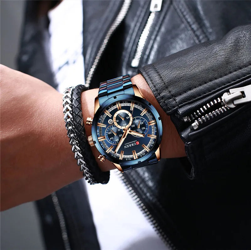 Brutus Chrono Watch – Military Sport, Waterproof & Blue Steel Design