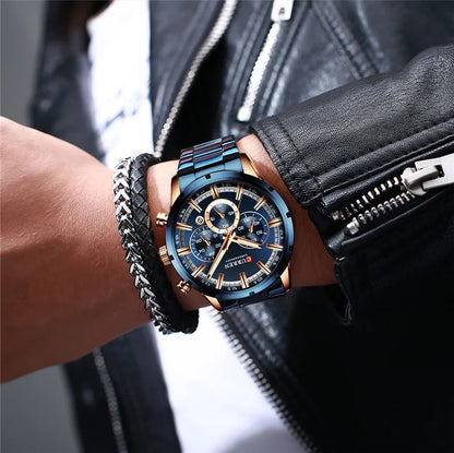 Brutus Chrono Watch – Military Sport, Waterproof & Blue Steel Design