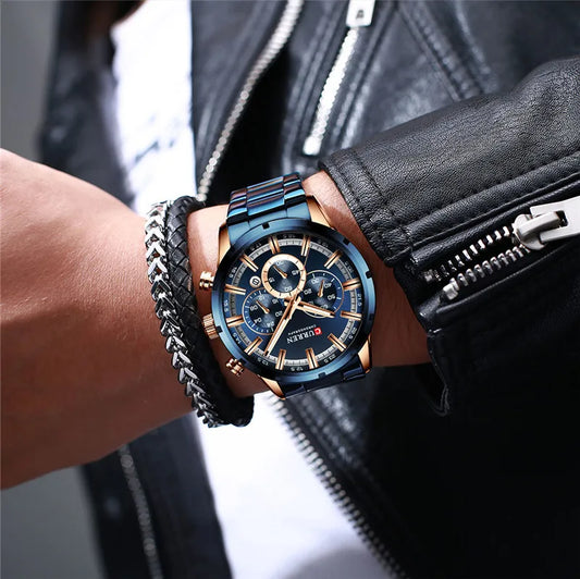 Brutus Chrono Watch – Military Sport, Waterproof & Blue Steel Design