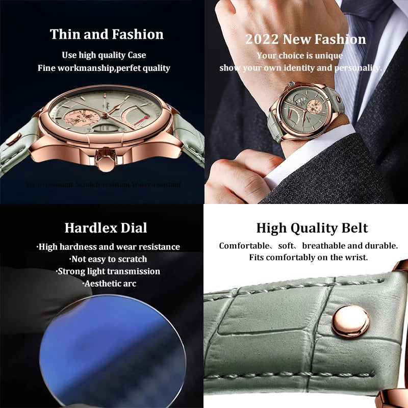 Ragnar Sport Watch – Waterproof, Luminous, Date & Leather Quartz Precision