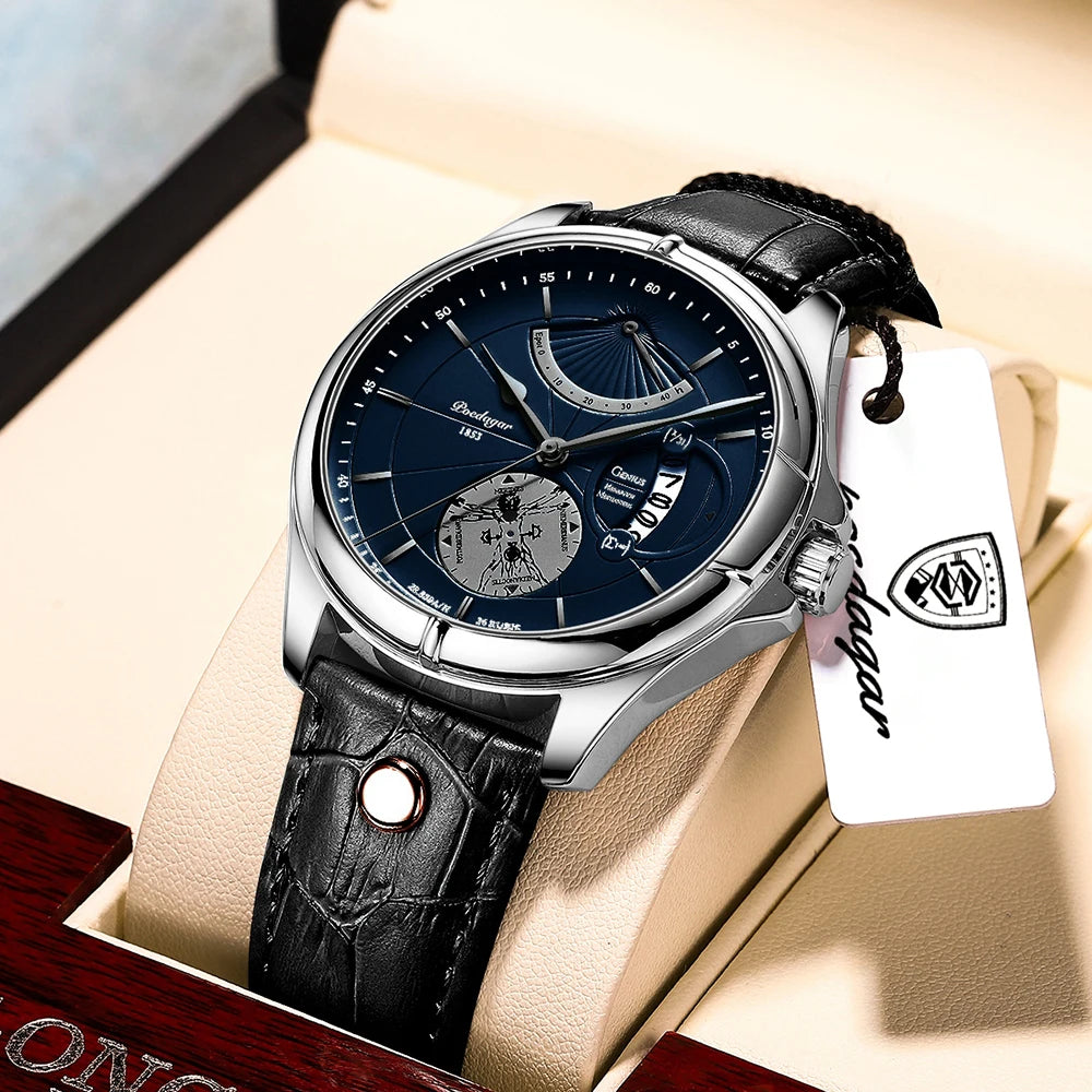 Ragnar Sport Watch – Waterproof, Luminous, Date & Leather Quartz Precision