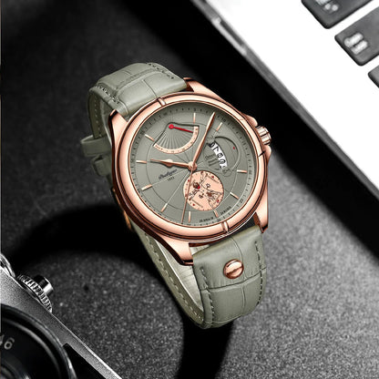 Ragnar Sport Watch – Waterproof, Luminous, Date & Leather Quartz Precision