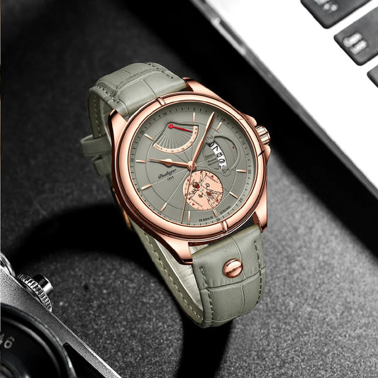 Ragnar Sport Watch – Waterproof, Luminous, Date & Leather Quartz Precision