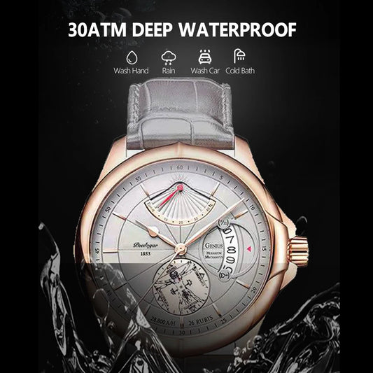 Ragnar Sport Watch – Waterproof, Luminous, Date & Leather Quartz Precision