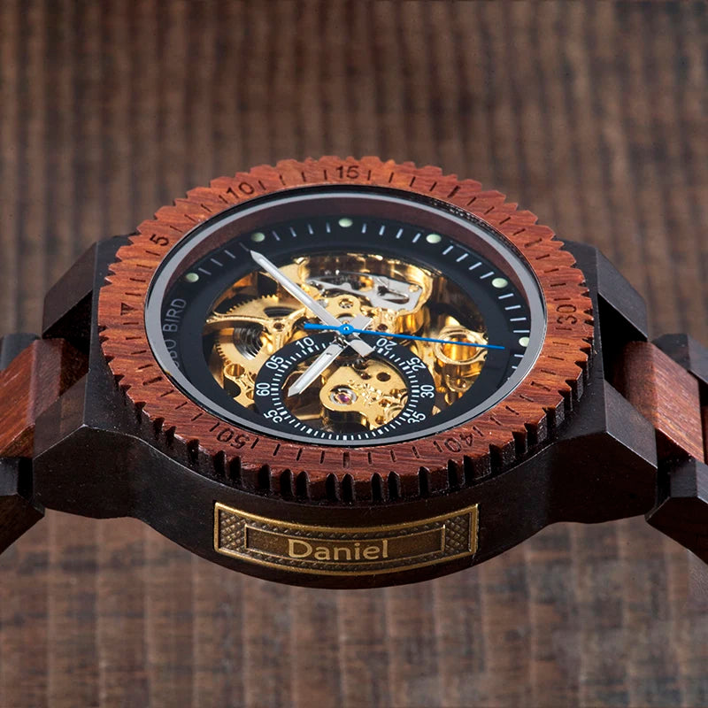 Hercules Wooden Watch – Personalized Engraving, Automatic & Anniversary Gift
