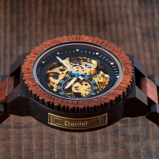 Hercules Wooden Watch – Personalized Engraving, Automatic & Anniversary Gift
