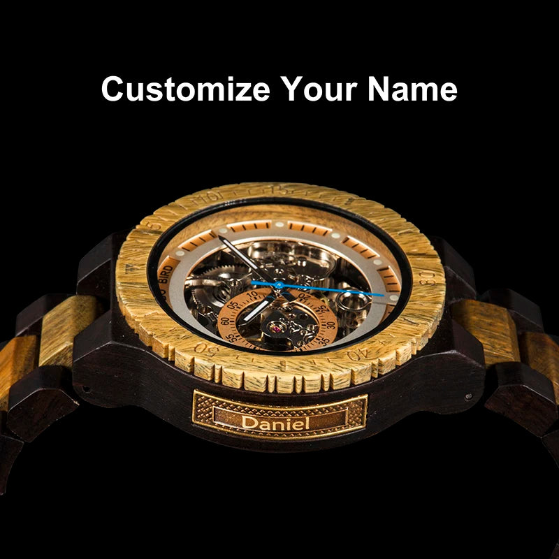 Hercules Wooden Watch – Personalized Engraving, Automatic & Anniversary Gift