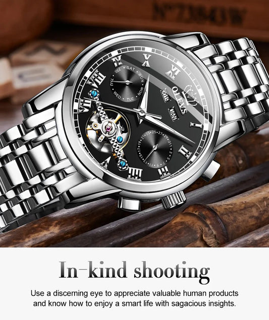 Ptolemy Skeleton Watch – Automatic Mechanical, Waterproof & Steel Elegance