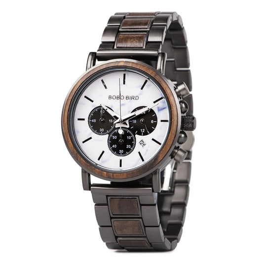 Tiberius Holz Stil Herren Uhr