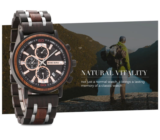 Cadmus Wooden Watch – Luxury Chronograph, Military Style & Wooden Box