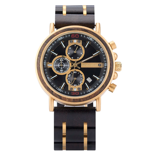 Odysseus Wooden Watch – Luxury Chronograph, Auto Date & Fashion Gift
