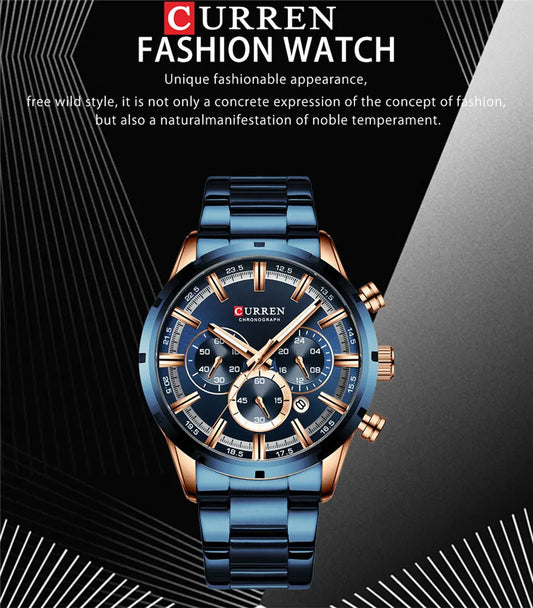 Brutus Chrono Watch – Military Sport, Waterproof & Blue Steel Design