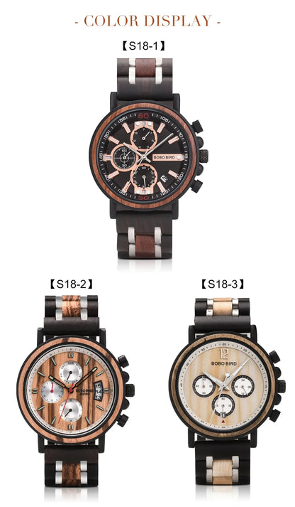 Cadmus Wooden Watch – Luxury Chronograph, Military Style & Wooden Box