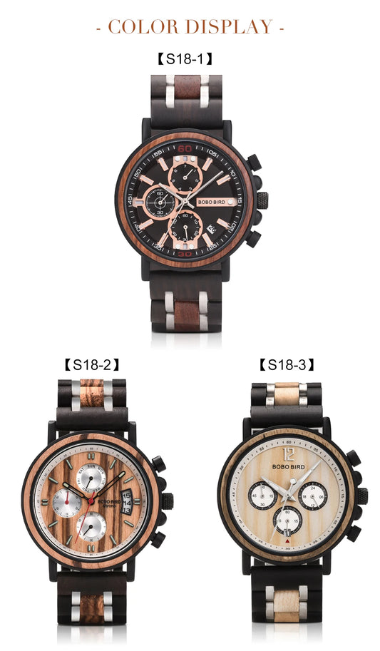 Cadmus Wooden Watch – Luxury Chronograph, Military Style & Wooden Box