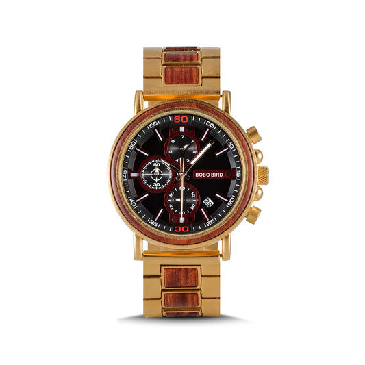 Odysseus Wooden Watch – Luxury Chronograph, Auto Date & Fashion Gift