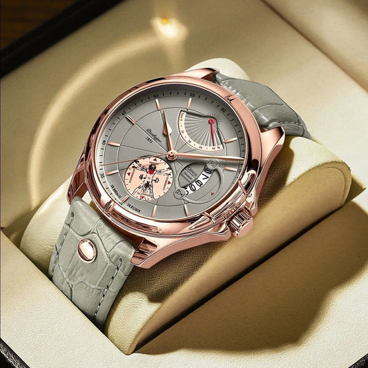 Ragnar Sport Watch – Waterproof, Luminous, Date & Leather Quartz Precision