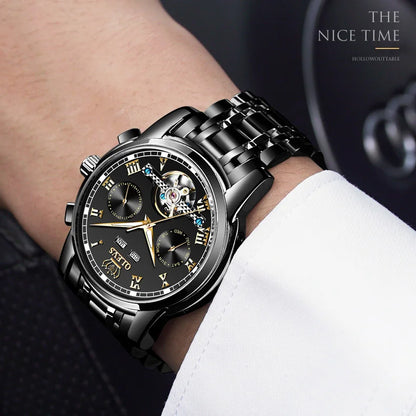 Ptolemy Skeleton Watch – Automatic Mechanical, Waterproof & Steel Elegance