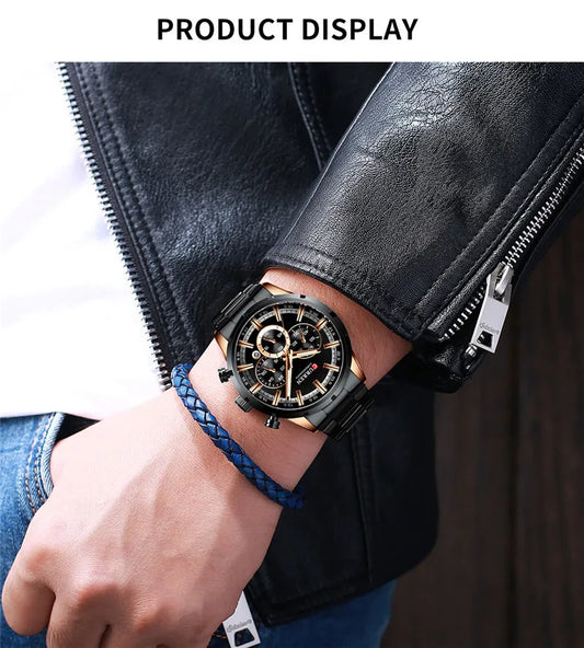 Brutus Chrono Watch – Military Sport, Waterproof & Blue Steel Design