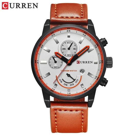 Lucius Chrono Watch – Casual Sport, Military Leather & Luxury Design