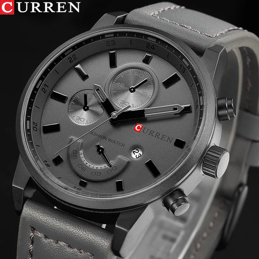 Lucius Chrono Watch – Casual Sport, Military Leather & Luxury Design