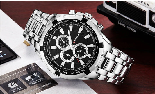 Tiberius Chrono Watch – Waterproof Military Sport & Stainless Steel Elegance